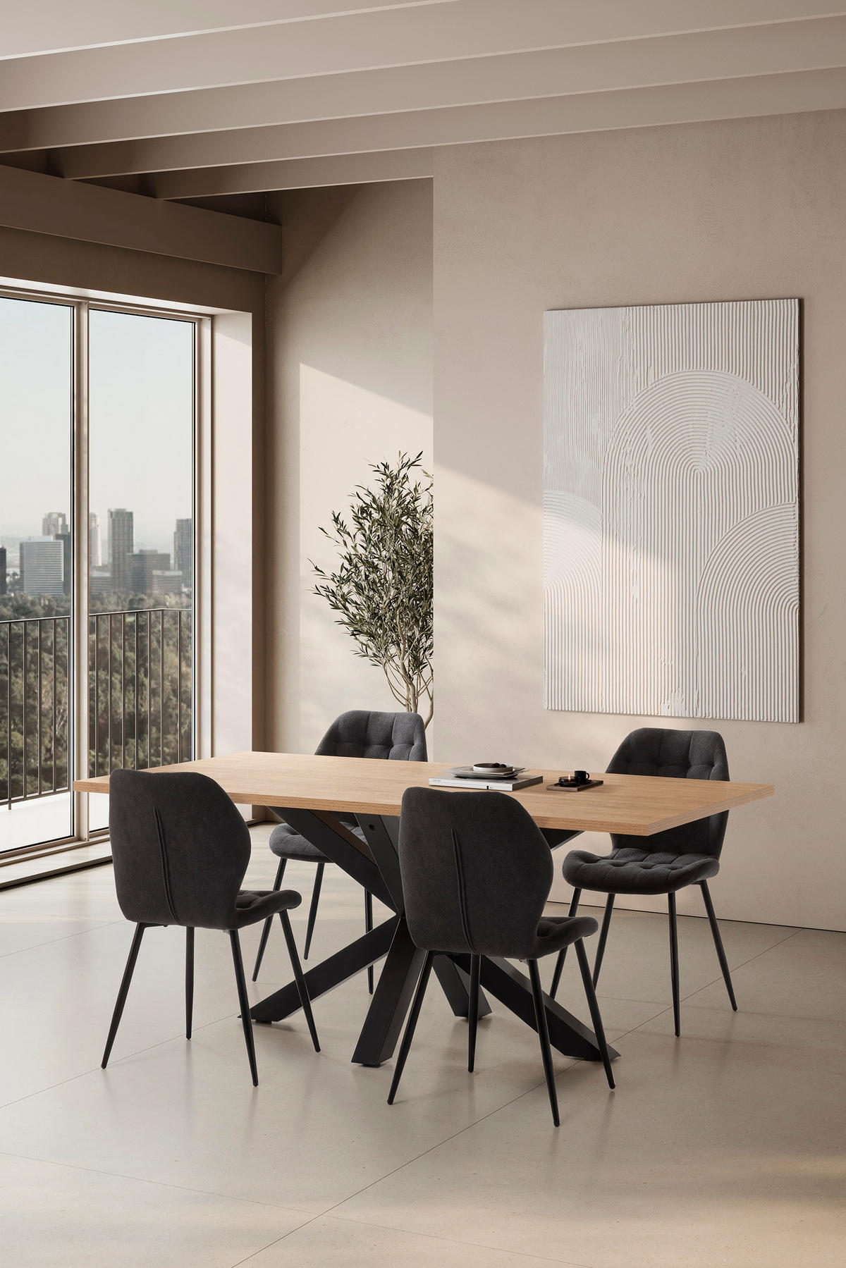 ESSTISCH Comba Braun 180/100/76 cm - Braun, Keramik (180/100/76cm)