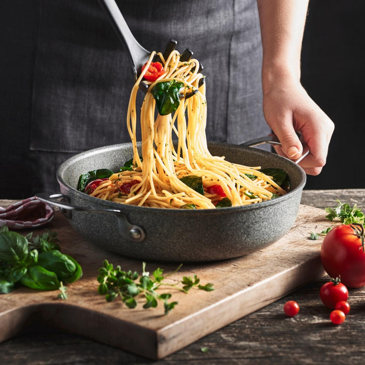 PFANNE Grau 24/24/9.6 cm 750028110 - Grau, Metall (24cm) - Ballarini