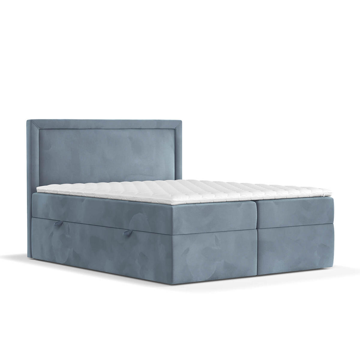 BOXBETT Jodan 120/200 cm Blau grau im Magic Velvet Stoff - Blaugrau/Schwarz, Holz/Holzwerkstoff (120/200cm) - AltaBeds