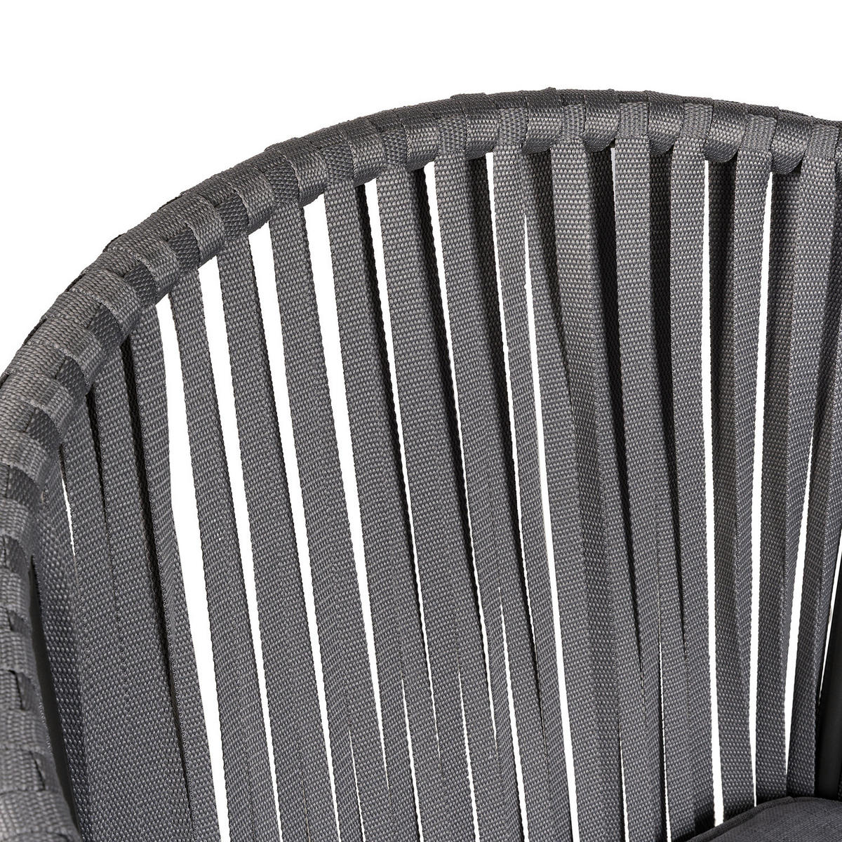 GARTENSTUHL - Stahl / Polyester - 2er-Set - Hellgrau, Textil/Metall (56/79/62cm) - home24