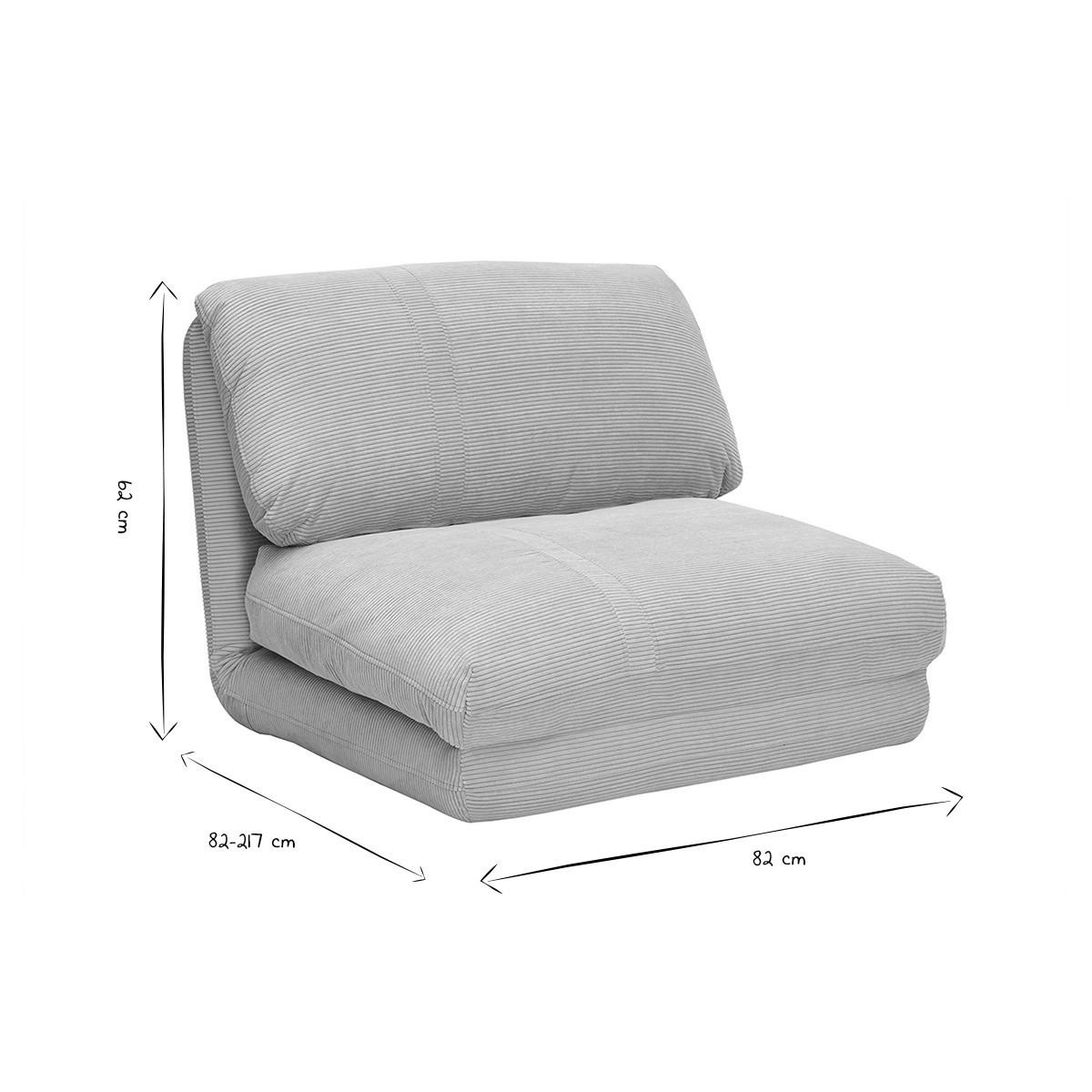 SCHLAFSESSEL 1-Sitzer Cord Rosa SPENCER - Pink, Textil (82/62/82cm) - Miliboo