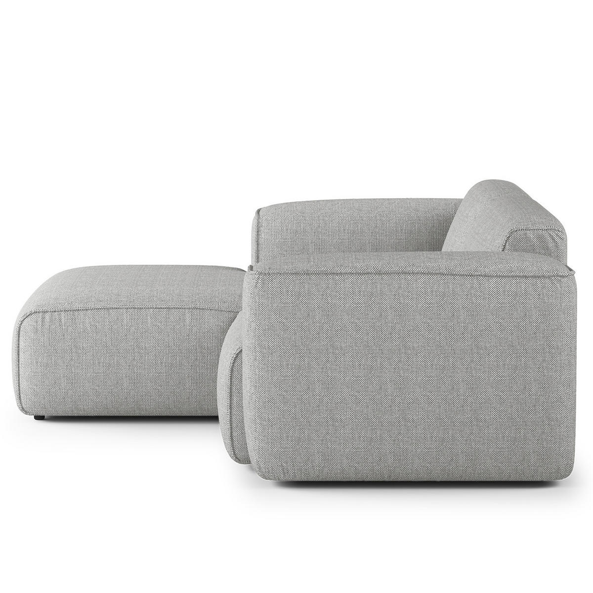 ECKSOFA mit XL-Longchair - Hellgrau/Schwarz, Kunststoff/Textil (260/171cm) - home24