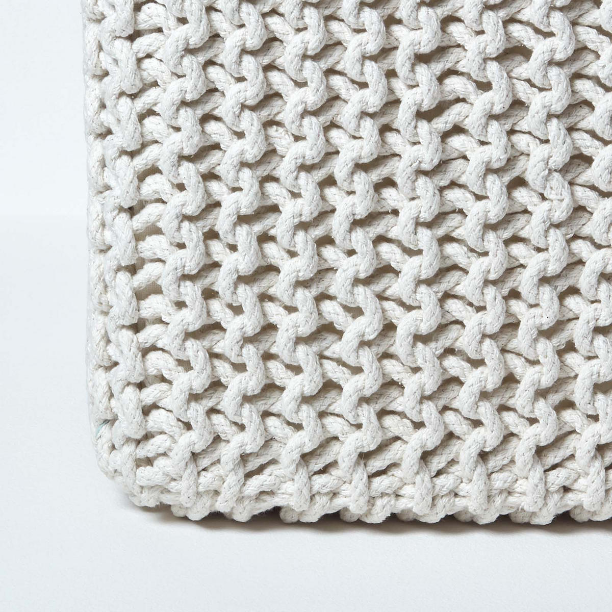 STRICK-POUF natur, Sitzwürfel 35/35/35 cm - Naturfarben, Textil (35/35/35cm) - Homescapes