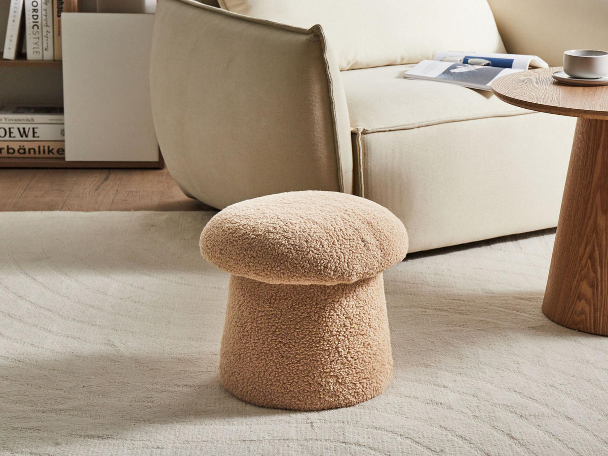 POUF Beige Eufaula - Beige, Textil (45/36/45cm) - Beliani