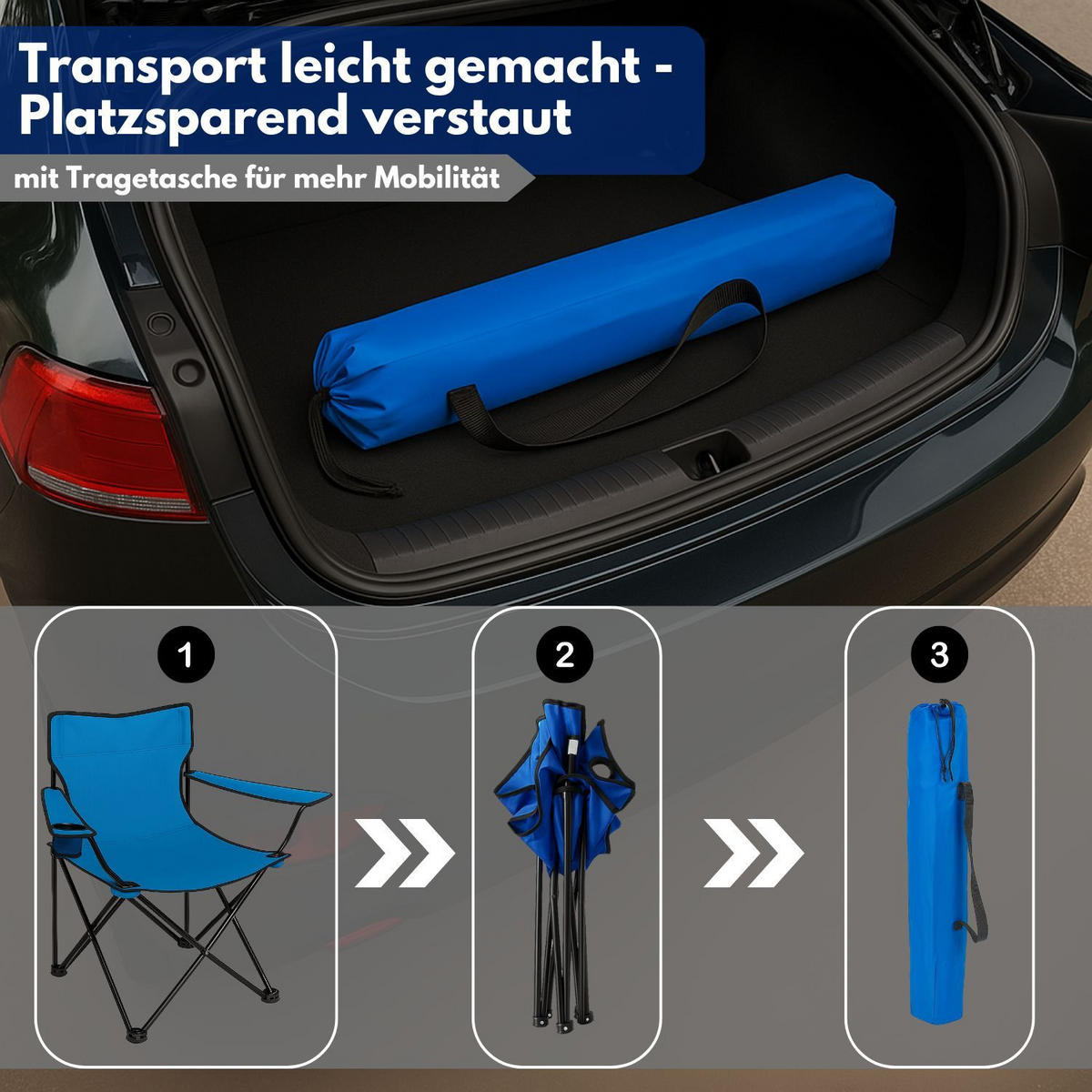 CAMPINGSTUHL FALTBAR in Blau - Blau, Metall (50/80/50cm) - Coemo