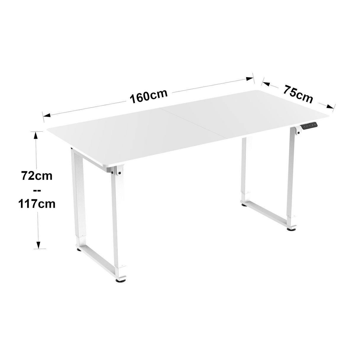 SCHREIBTISCH Kirkkonummi - Weiß, Holzwerkstoff/Metall (160/75/72cm) - pro.tec