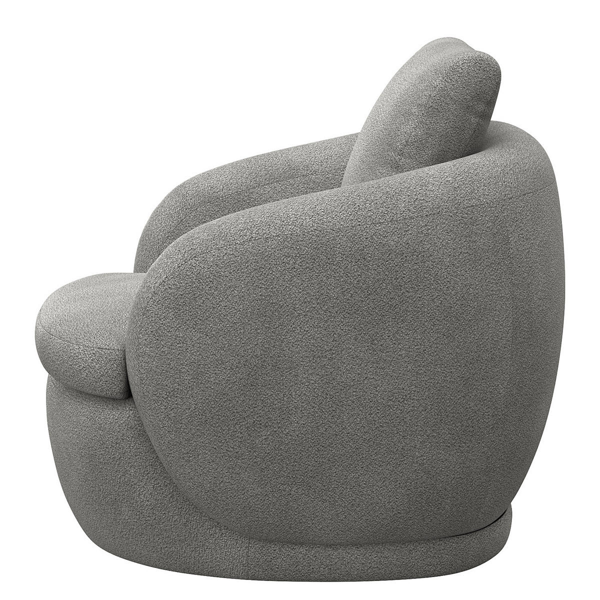 SESSEL - Schwarz/Grau, Kunststoff/Textil (92/74/90cm) - home24