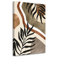 WANDBILD boho blätter und zweige - Beige, Textil (40/60cm) - Feeby