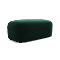 POUF Samt Stoff Grün - Dunkelgrün/Schwarz, Kunststoff/Textil (92/40/48cm) - Makamii
