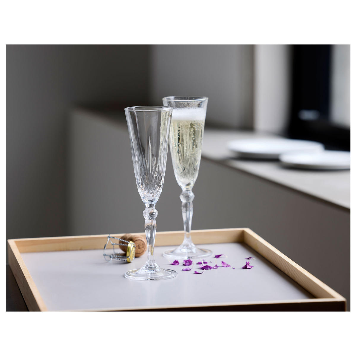 CHAMPAGNERGLAS Melodia 4er Set, Kristallglas, Klar, 160 ml - Transparent, Glas (0.16L) - Lyngby Glas