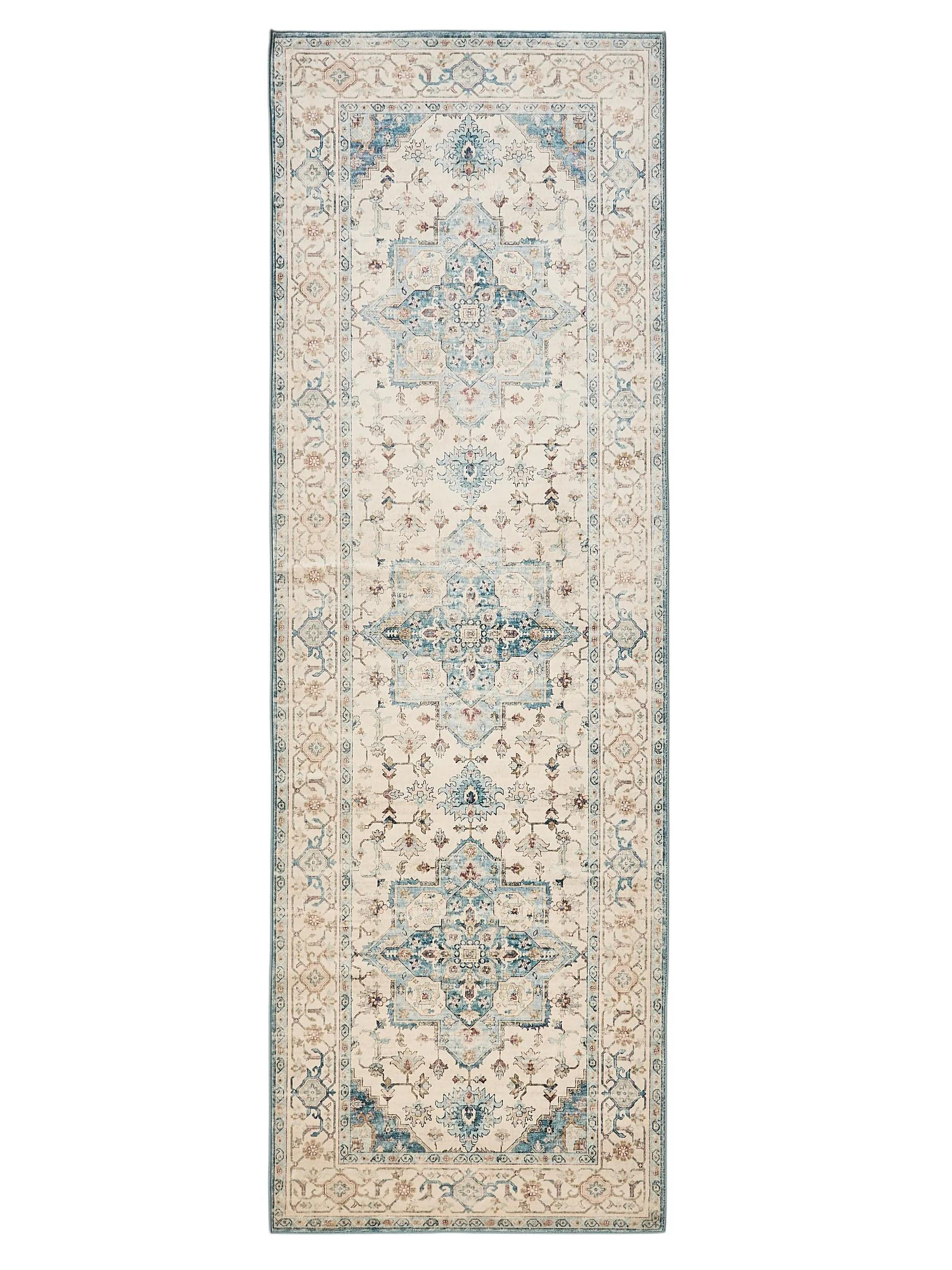 VINTAGE-LÄUFER Miray waschbar 80/240 cm - Blau/Multicolor, Kunststoff (80/240cm) - benuta Nest