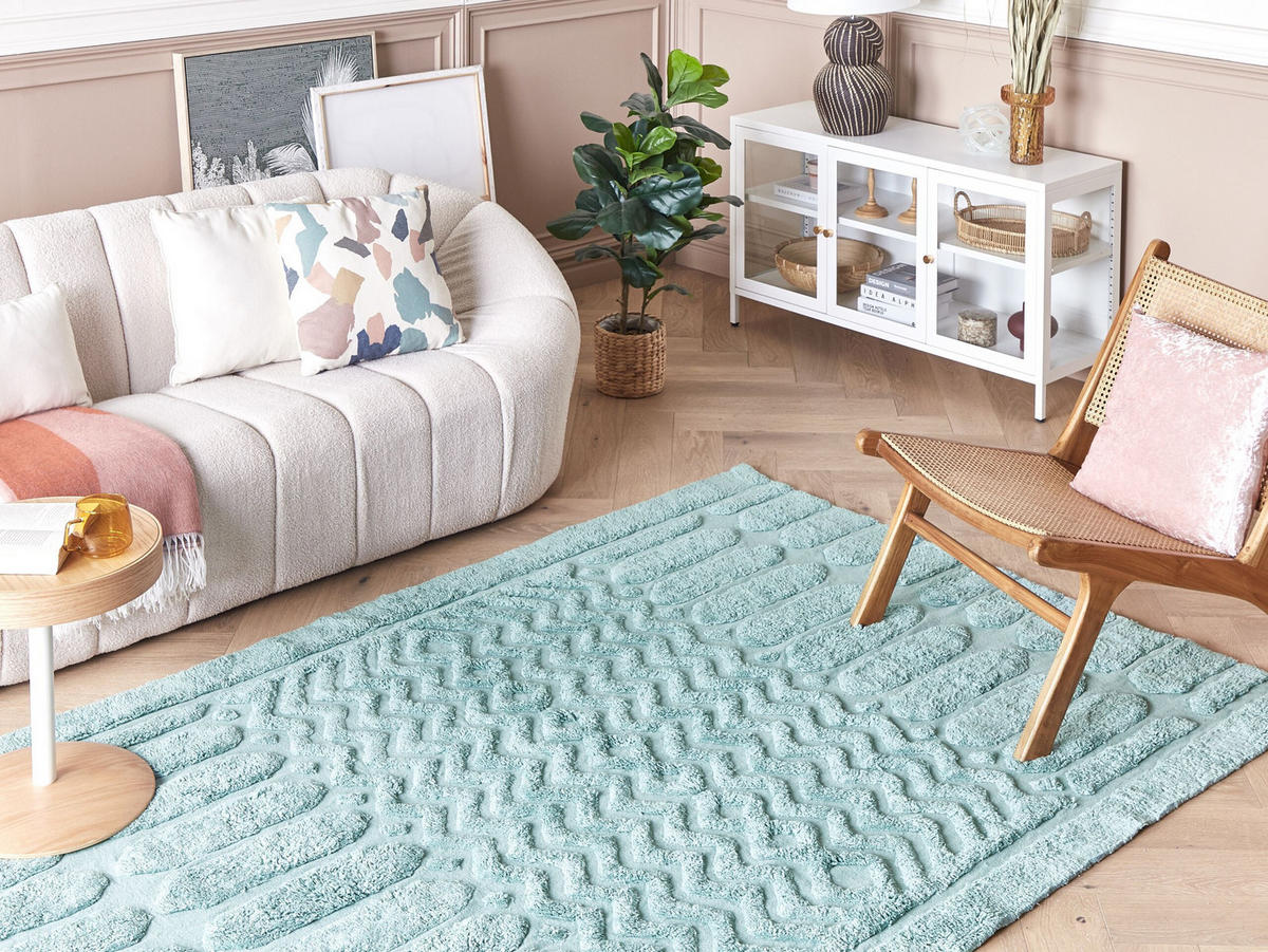 KURZFLOR-TEPPICH Sirnak 230/160 cm - Grün, Textil (160/230cm) - Beliani