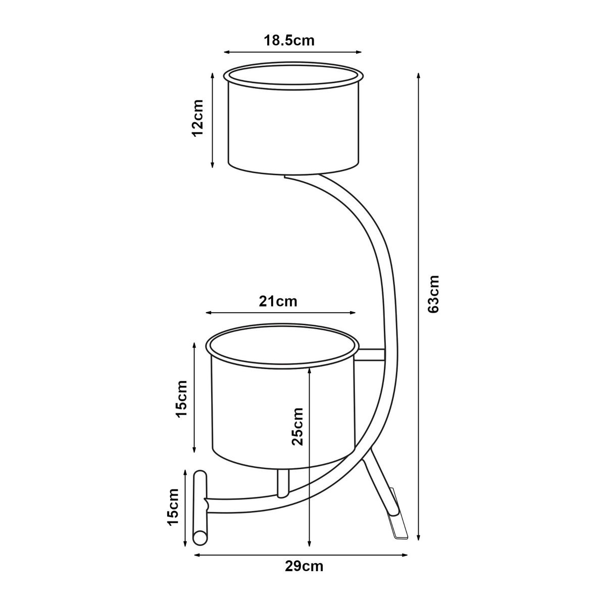 PFLANZENSTÄNDER Almelo - Grün, Metall (63cm) - [en.casa]