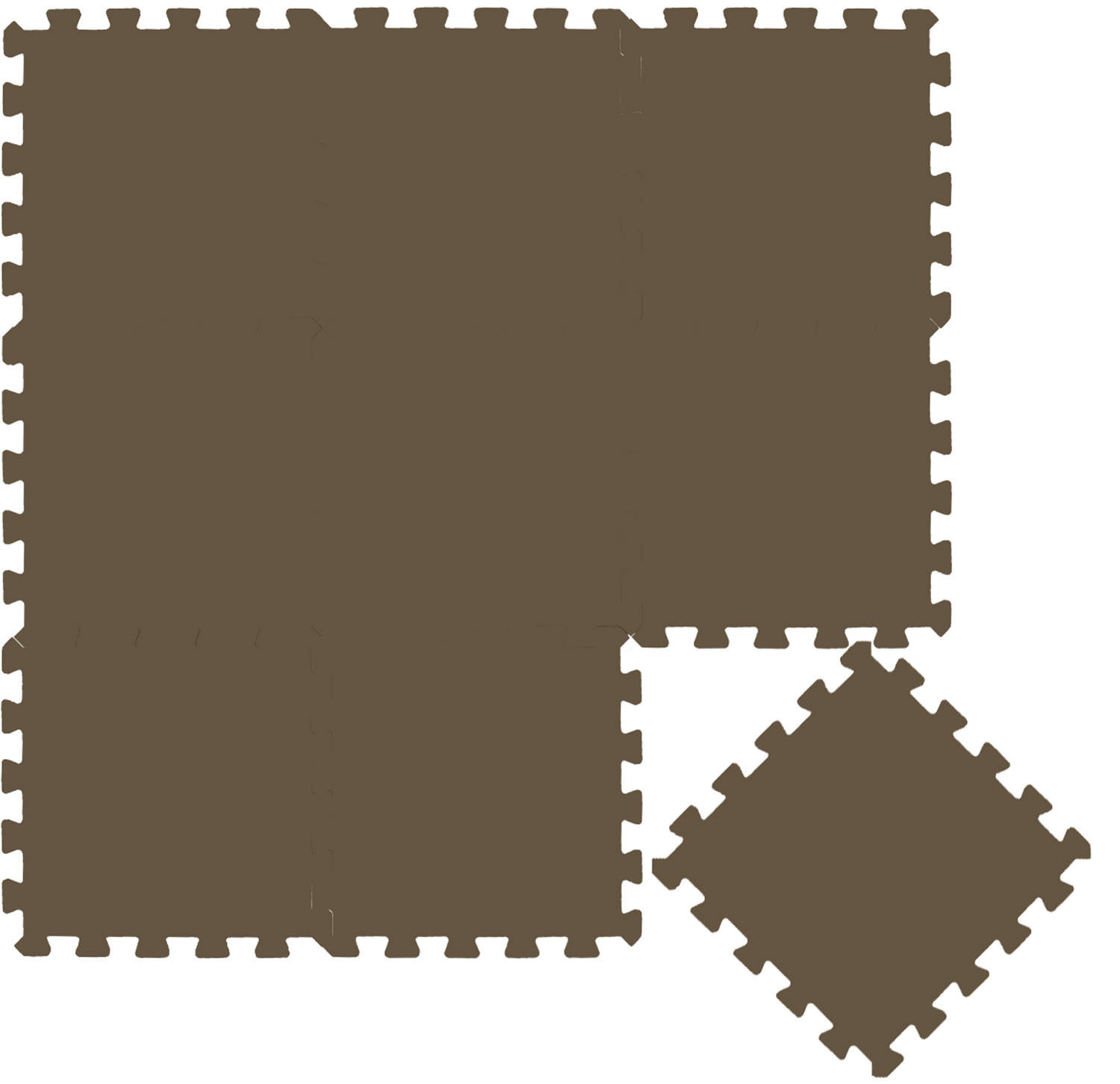 SPIELMATTE ab Null - 90/90/1 cm Puzzlematte Braun - Braun, Kunststoff (30/30cm) - Littletom