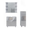 BADMÖBEL-SET Ilias Weiß Hochglanz 3 Teile, mit Midischrank - Weiß Hochglanz/Weiß, Holzwerkstoff (60/60.8/33cm) - Vicco