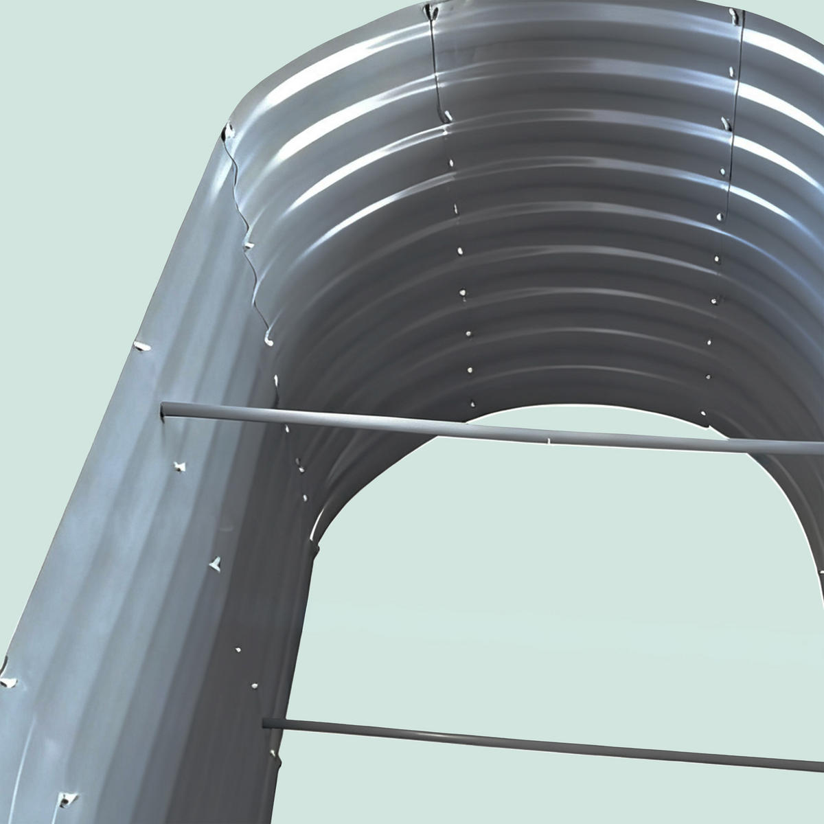HOCHBEET - Grau, Metall (200/60/100cm) - Relaxdays
