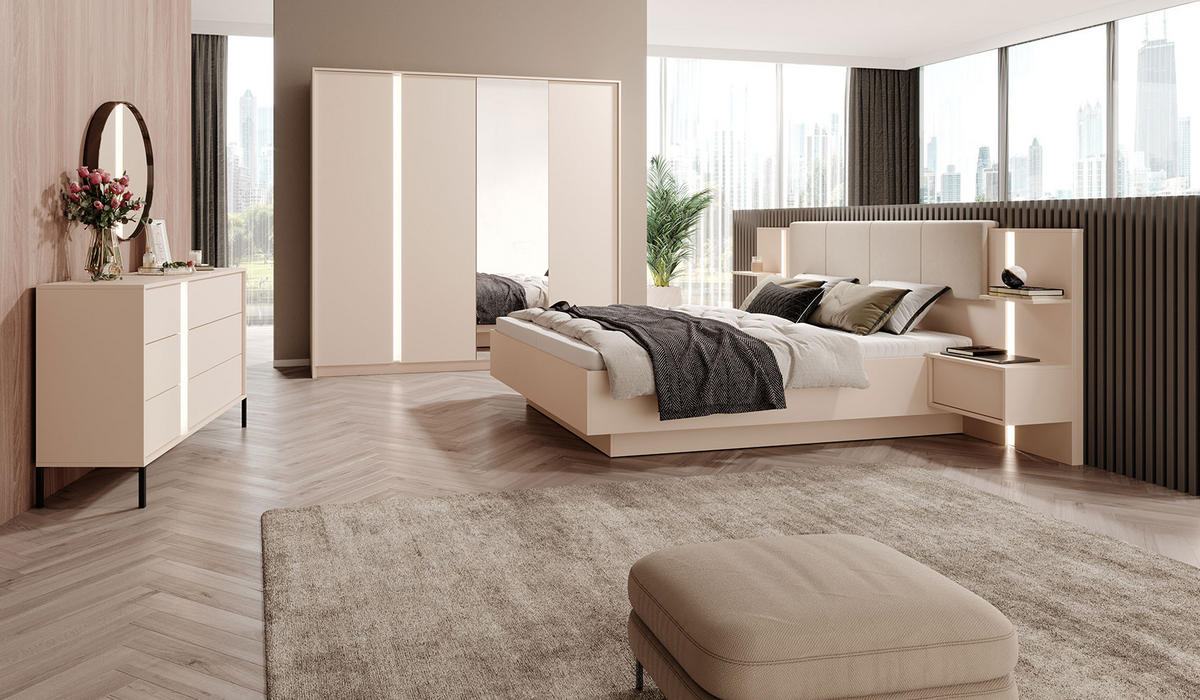 KOMMODE Dast beige 153 / 39,5 / 81cm - Beige/Akaziefarben, Holz/Holzwerkstoff (153/81/39.5cm) - Feldmann-Wohnen
