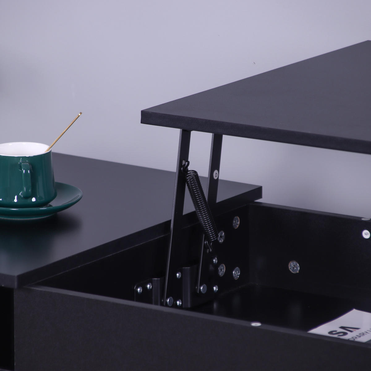 COUCHTISCH - Schwarz, Holzwerkstoff/Metall (50/110/50cm) - Relaxdays