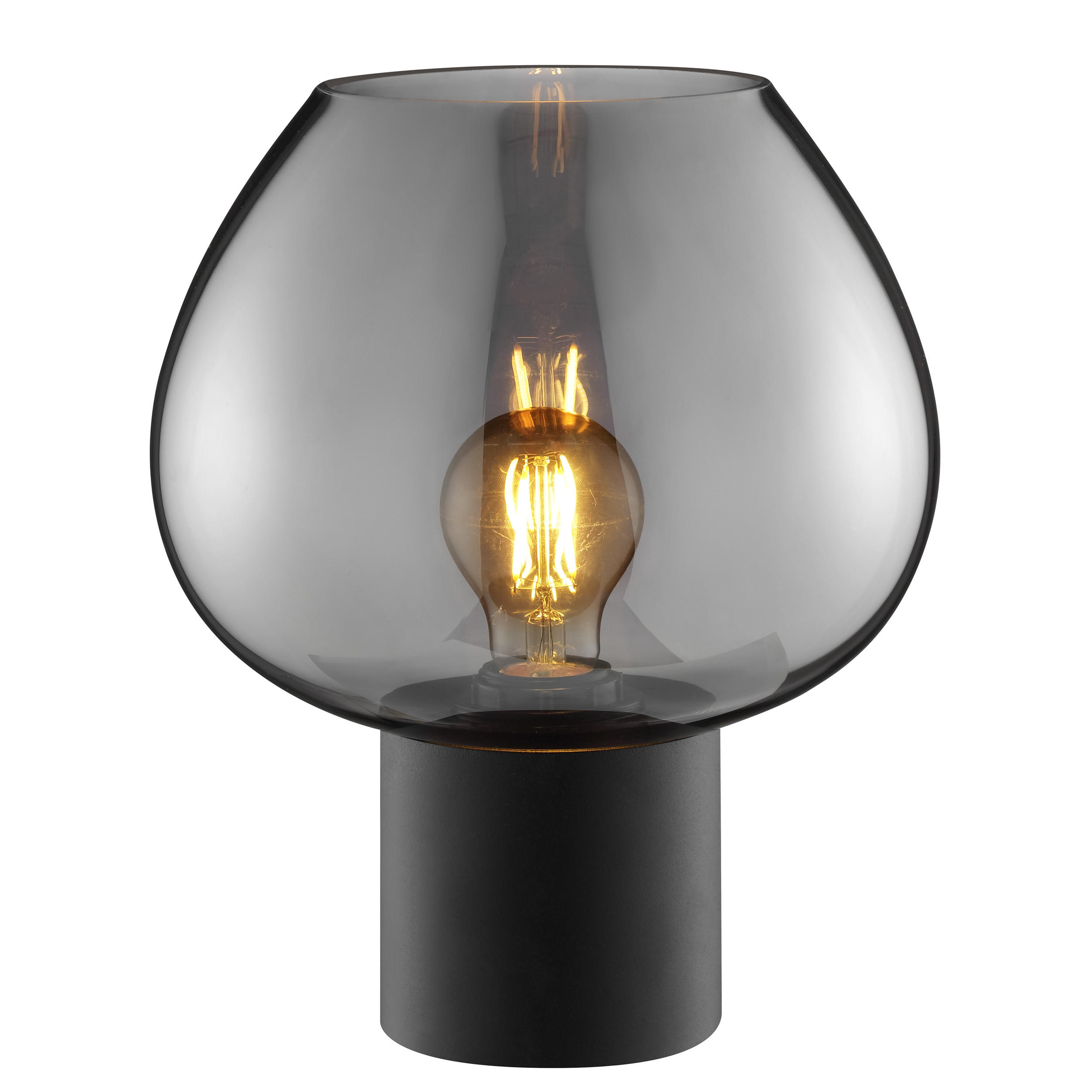 TISCHLEUCHTE Ligari Schwarz/Rauchglas 23/23/27,5 cm - Multicolor, Glas (23/23/27.5cm) - Brilliant