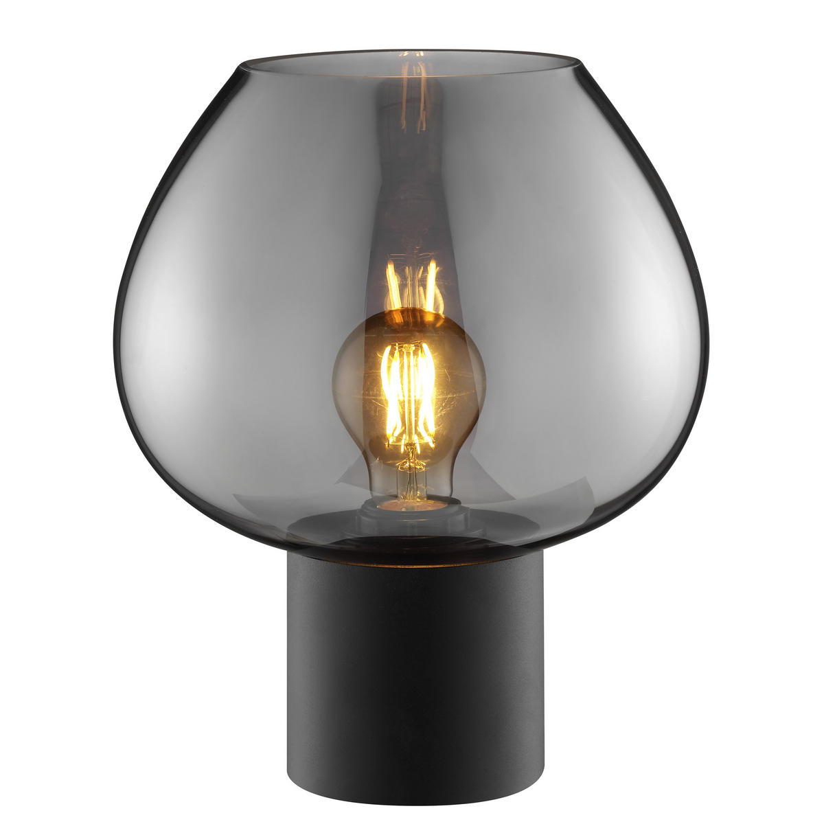TISCHLEUCHTE Ligari Schwarz/Rauchglas 23/23/27,5 cm - Multicolor, Glas (23/23/27.5cm) - Brilliant