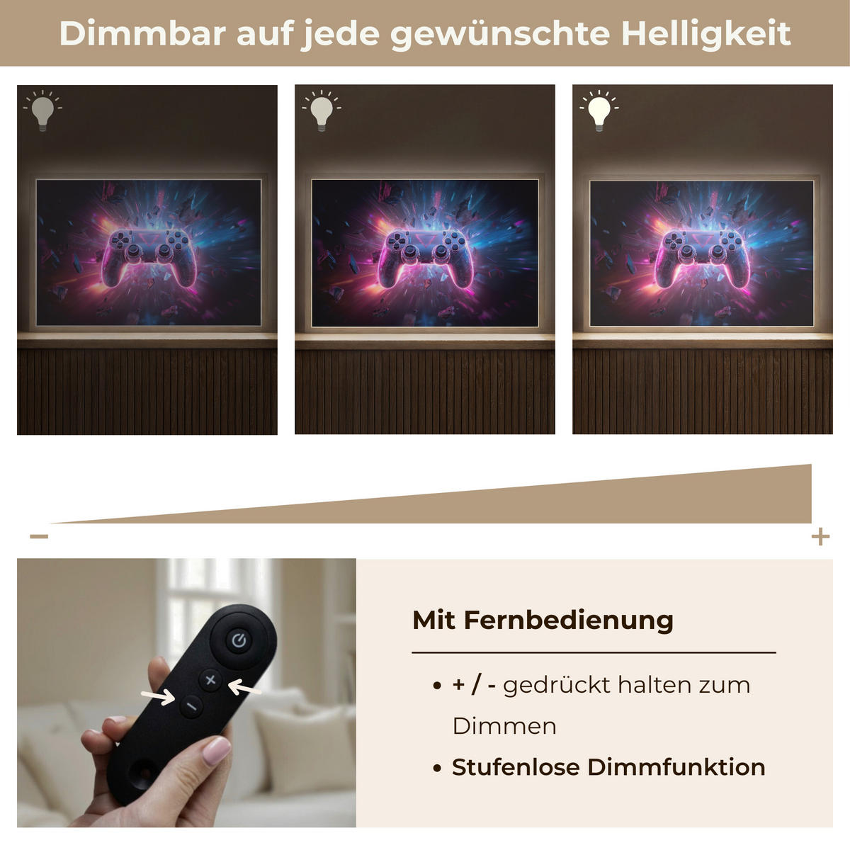 NÁSTĚNNÁ LAMPA S AKUMULÁTOREM Controller - Neon - Explosion - Abstraktní 60x40 cm - fialová, kompozitní dřevo (60/40/8cm)
