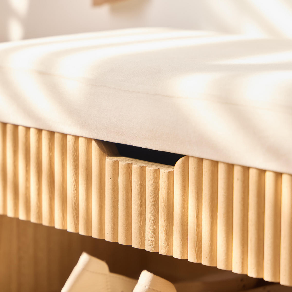 SCHUHBANK Holz Beige - Beige, Holz (60/44/30cm) - Nordlys