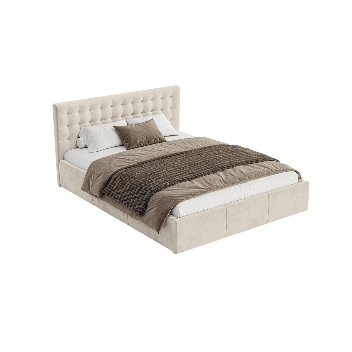 POLSTERBETT Lindos 140x200 cm, Beige - Beige, Textil (140/200cm) - Fedve