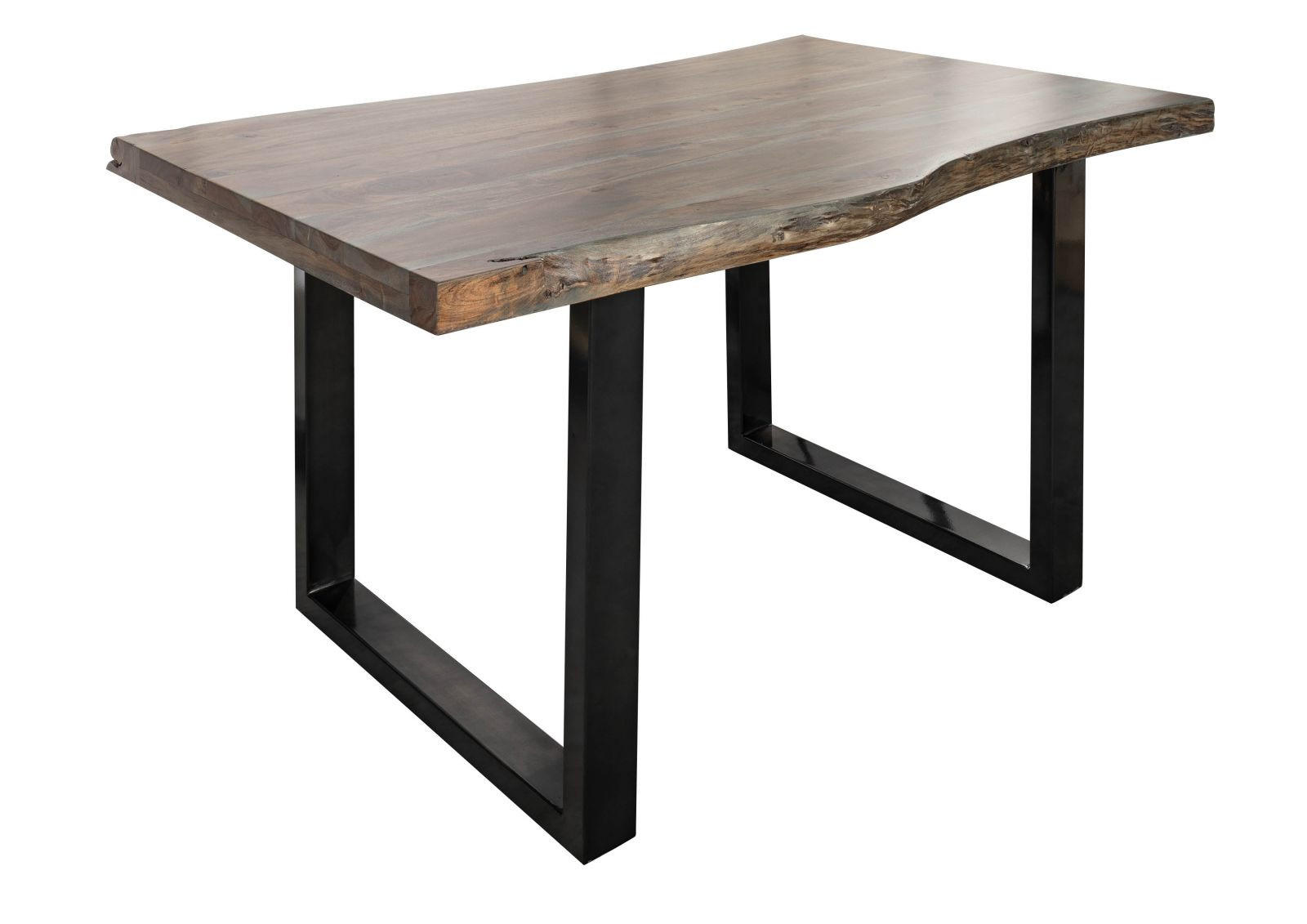 BAUMTISCH Akazie 140x90x77 grau lackiert / U-Beine anthrazit glänzend FREEFORM 5 - Anthrazit/Grau, Holz (140/90/77cm) - Massivmoebel24