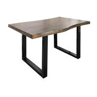 BAUMTISCH Akazie 140x90x77 grau lackiert / U-Beine anthrazit glänzend FREEFORM 5 - Anthrazit/Grau, Holz (140/90/77cm) - Massivmoebel24