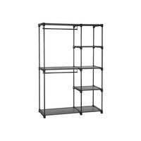 KLEIDERSCHRANK - Schwarz, Textil (43/165/112cm) - Hansiro
