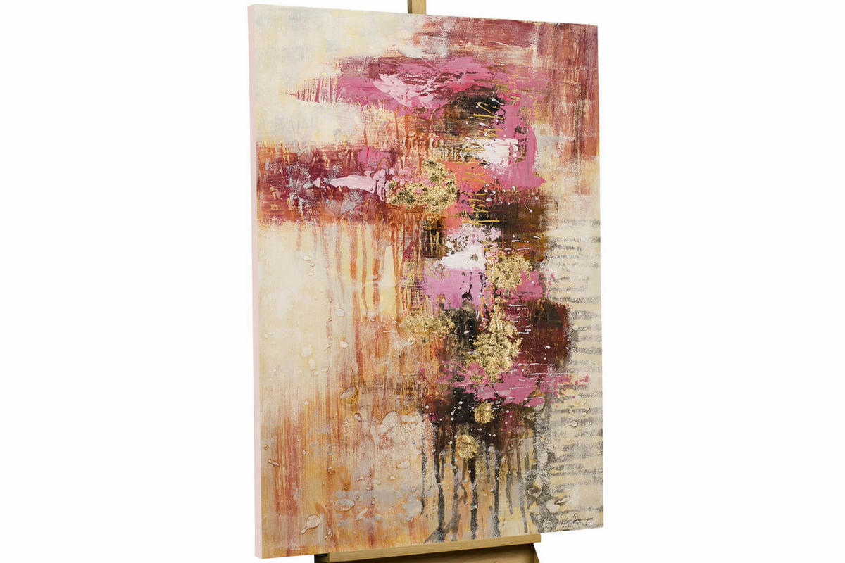 ACRYLBILD HANDGEMALT 80/120 cm - Pink, Holz/Textil (80/120cm) - KUNSTLOFT