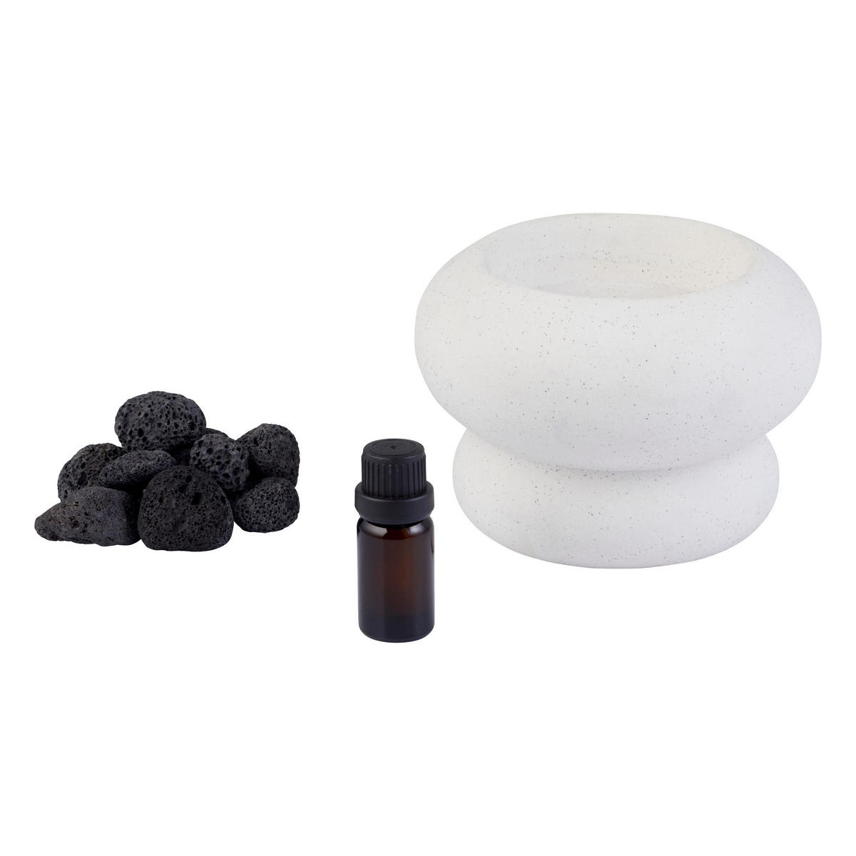 DUFTDIFFUSOR Malakite mit Steinen + 10 ml Duftöl - Weiß, Keramik (13.8/9.8/13.8cm) - Atmosphera Createur d´interieur