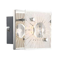 LED WANDLEUCHTE SANTI Metall Silber - Silberfarben, Glas (11/10/11cm) - Globo Lighting