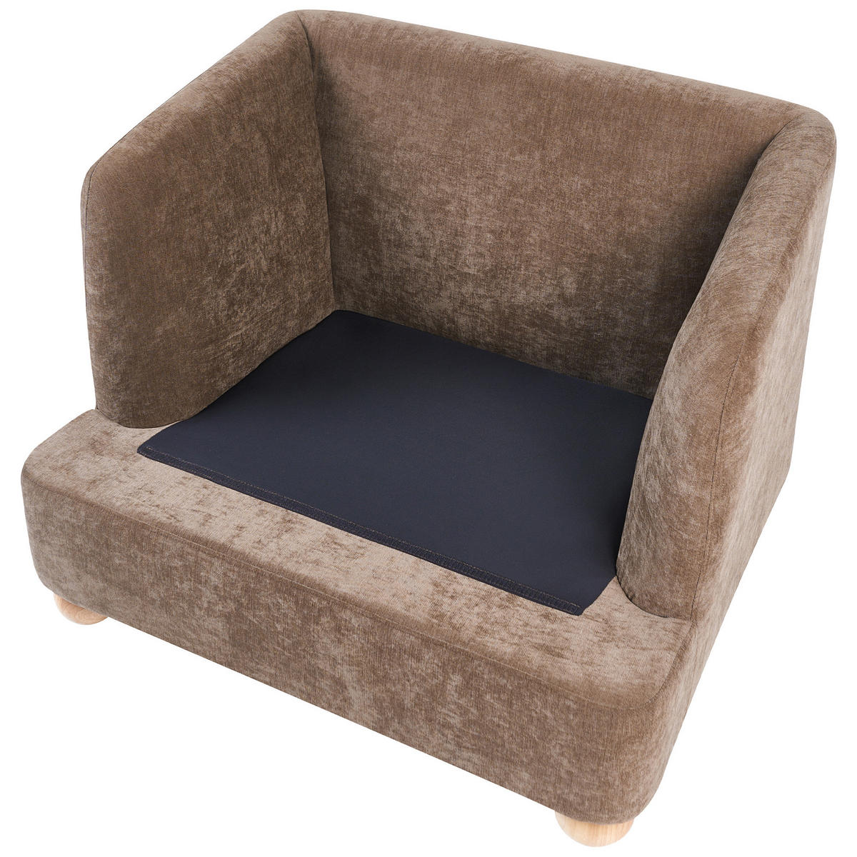 SESSEL Chenillegewebe Braun Rattvik - Hellbraun/Braun, Textil (98/86/82cm) - Beliani