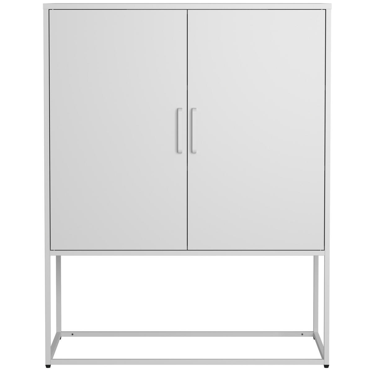 SIDEBOARD aus Stahl 40x85x109 cm Weiß mit Magnettüren, 2 Einlegeböden und Kippsicherung - Weiß, Metall (85/109/40cm) - Modfu