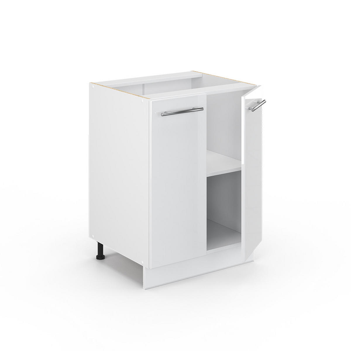 KÜCHENUNTERSCHRANK Fame-Line Weiß Hochglanz 60 cm ohne AP - Weiß Hochglanz/Weiß, Holzwerkstoff (60/82/51.6cm) - Vicco