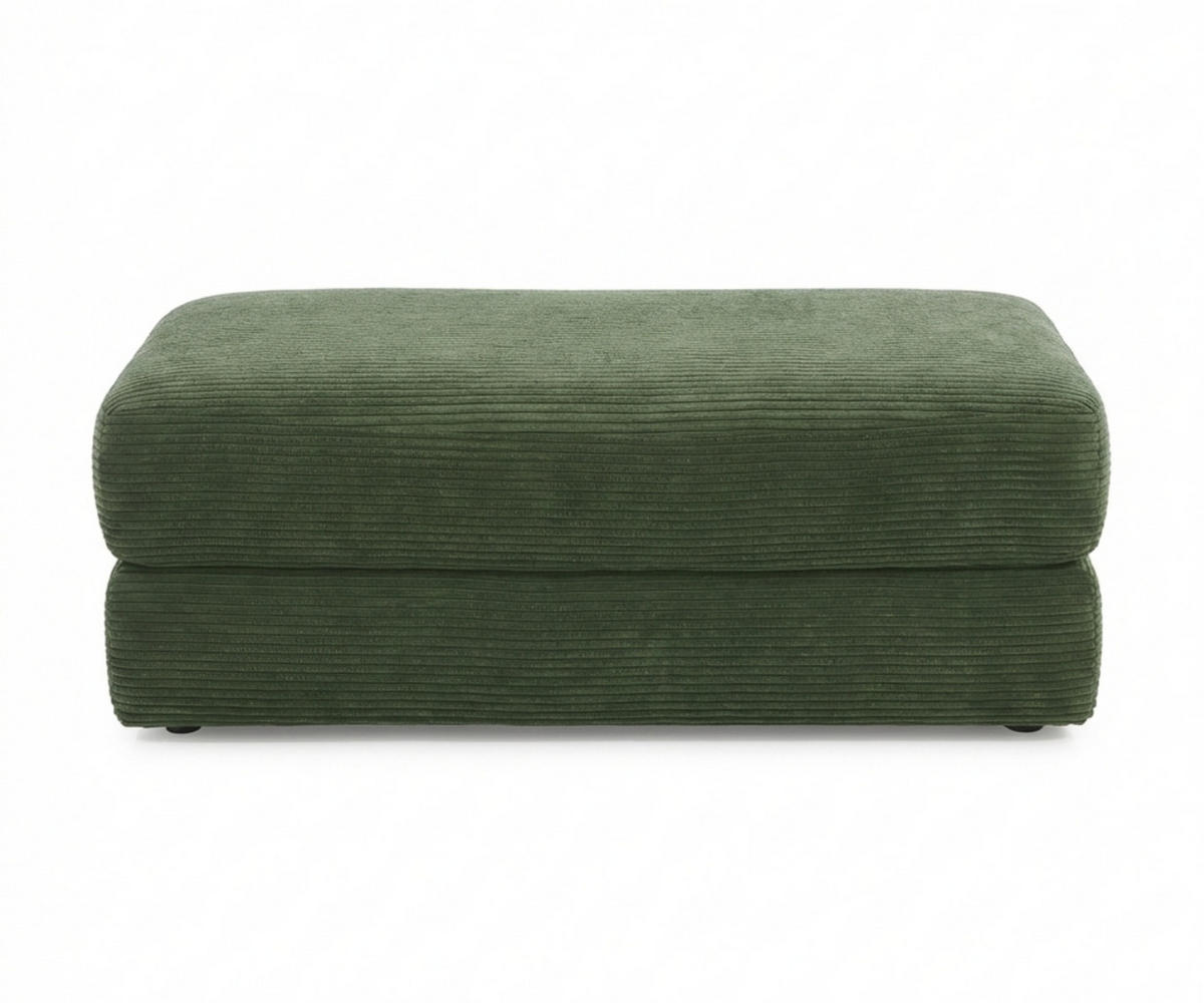 POLSTERHOCKER Federkern B124/T60/H40 cm Cord-Bezug Grün / 15256 - Schwarz/Grün, Kunststoff/Textil (124/40/60cm) - luma-home