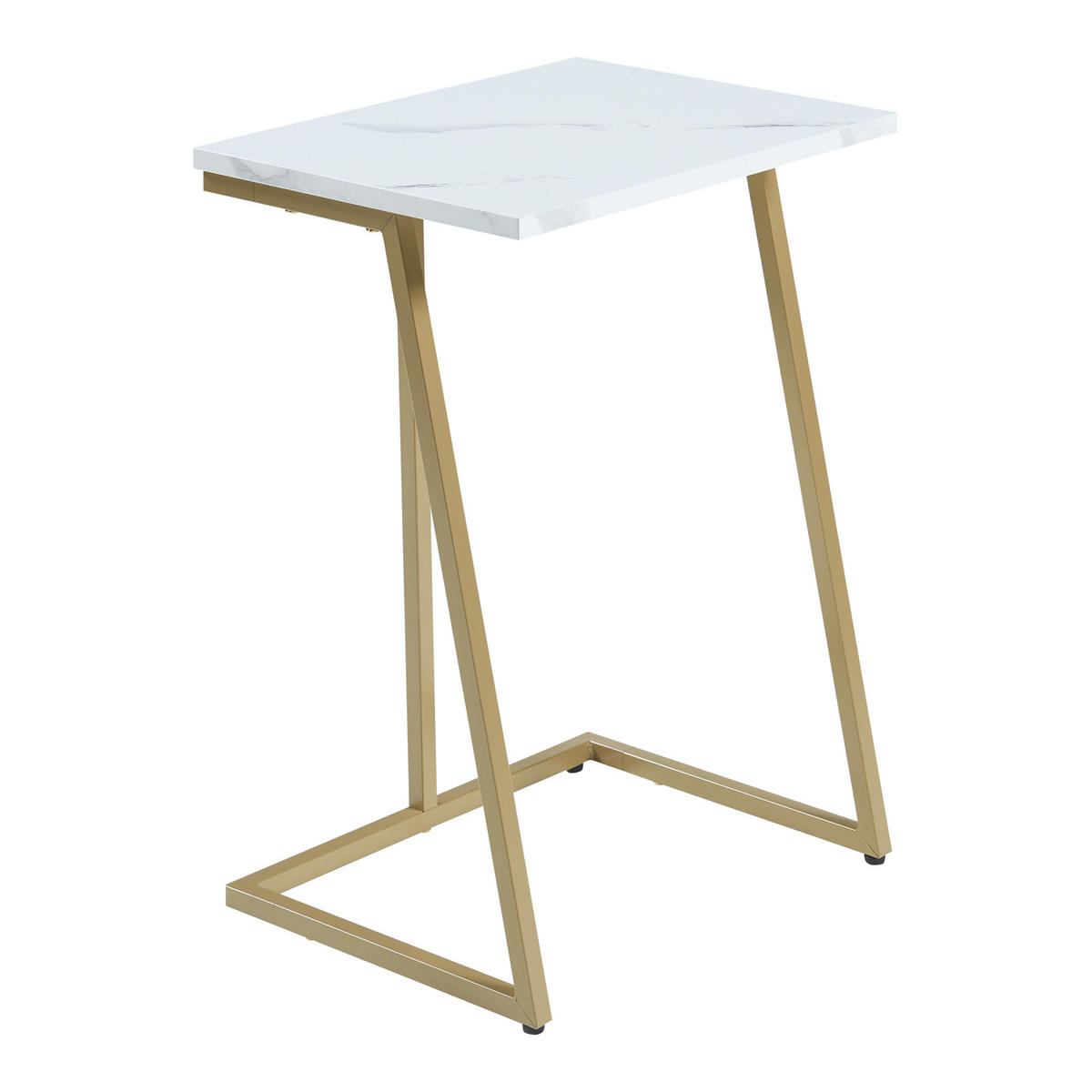 SATZTISCH-SET 2 TLG. Salem - Goldfarben/Weiß, Holzwerkstoff/Metall (40/30/56cm) - [en.casa]