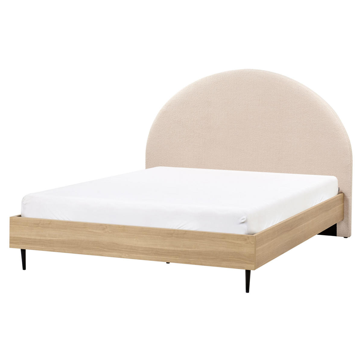 BETT mit Lattenrost 160x200 cm Beige Millay - Beige, Textil (160/200cm) - Beliani