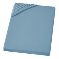JERSEY-SPANNBETTTUCH 90x200 - 100x200 Große Bettlaken aus 100% Baumwolle, Spannbettlaken Laken Uni Stahl-Blau - Blaugrau, Textil (100/200cm) - Carpe Sonno