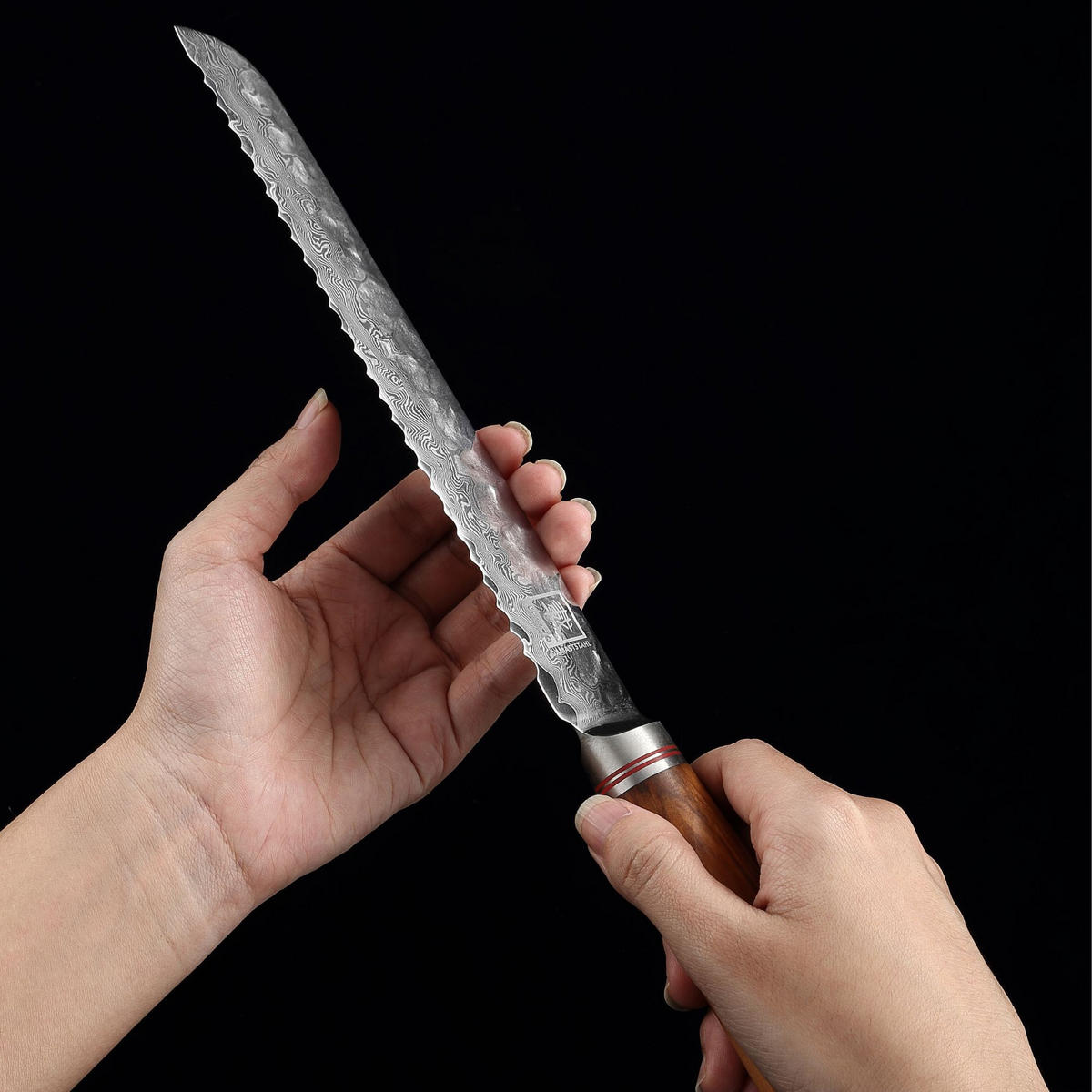 BROTMESSER 20 cm - Braun, Holz/Metall (34cm) - Zayiko