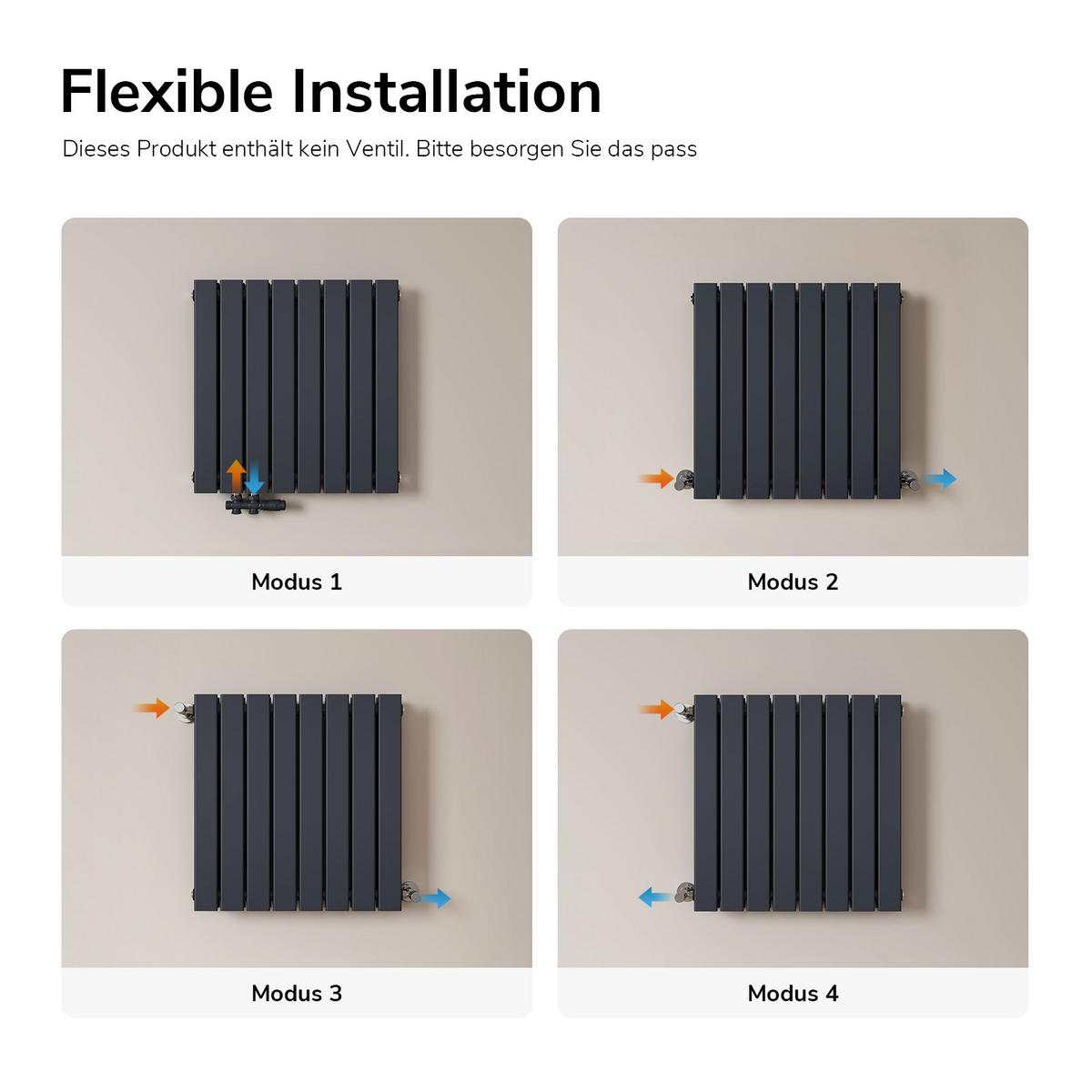 HEIZKÖRPER Flachheizkörper Anthrazit 63/62/6,3 cm - Anthrazit, Metall (62/63/6.3cm) - EMKE