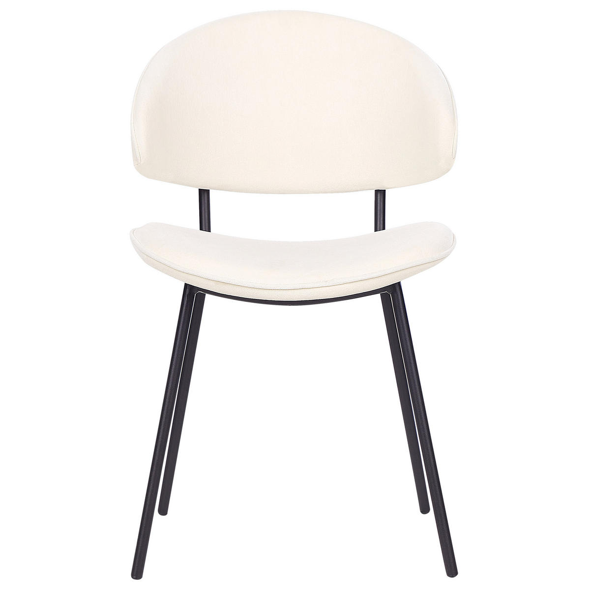 ESSZIMMERSTUHL 2er-Set Polsterbezug Beige Kiana - Beige, Textil/Metall (50/81/59cm) - Beliani