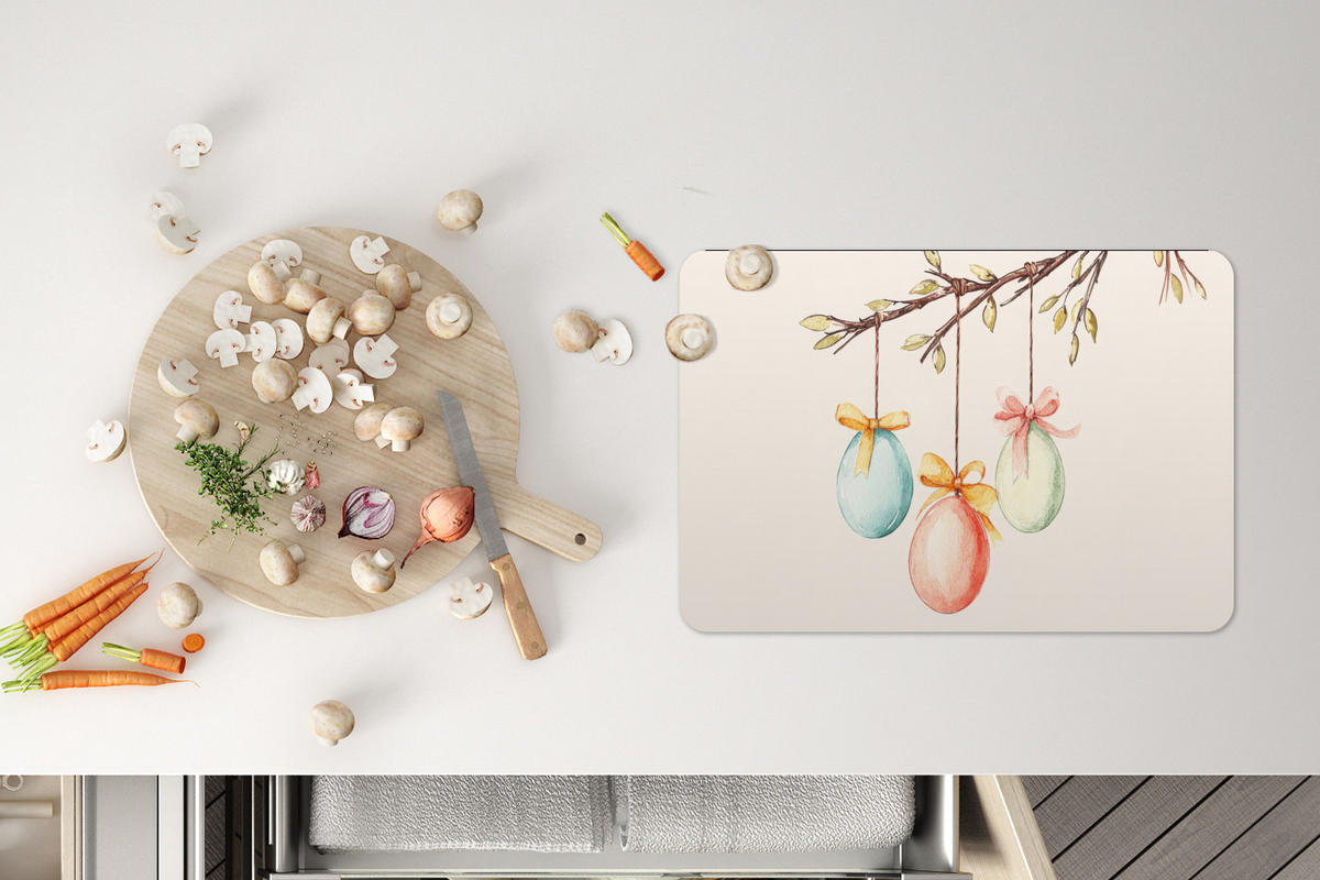 PLATZSETS 6er-Set Osterkuchen - Schleife - Eier Unterlage 45x30 cm - Creme, Kunststoff (0.3/45/30cm) - MuchoWow