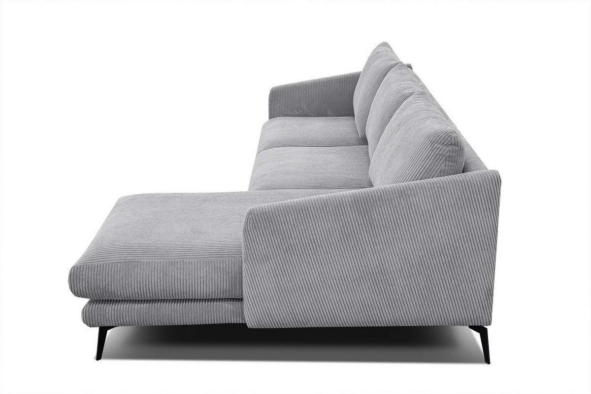 ECKSOFA VILT 4-Sitzer, hellgrau - Hellgrau/Schwarz, Holzwerkstoff/Textil (255/156cm) - Courtois Laville
