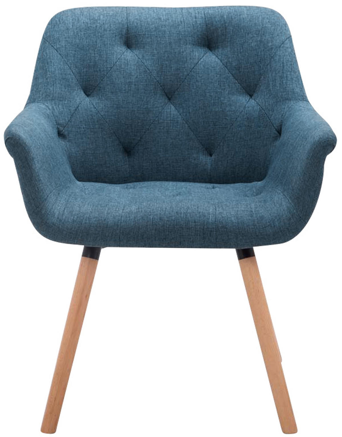 ARMLEHNENSTUHL Stoff blau - Blau/Eukalyptusholzfarben, Holz/Textil (67/83/60cm) - CLP