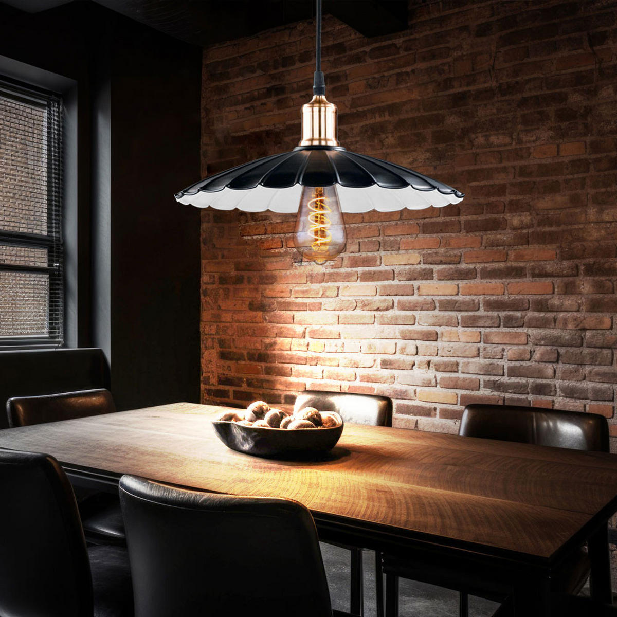 HÄNGELEUCHTE Metall Schwarz Weiß Rund - Schwarz, Metall (35/35/140cm)