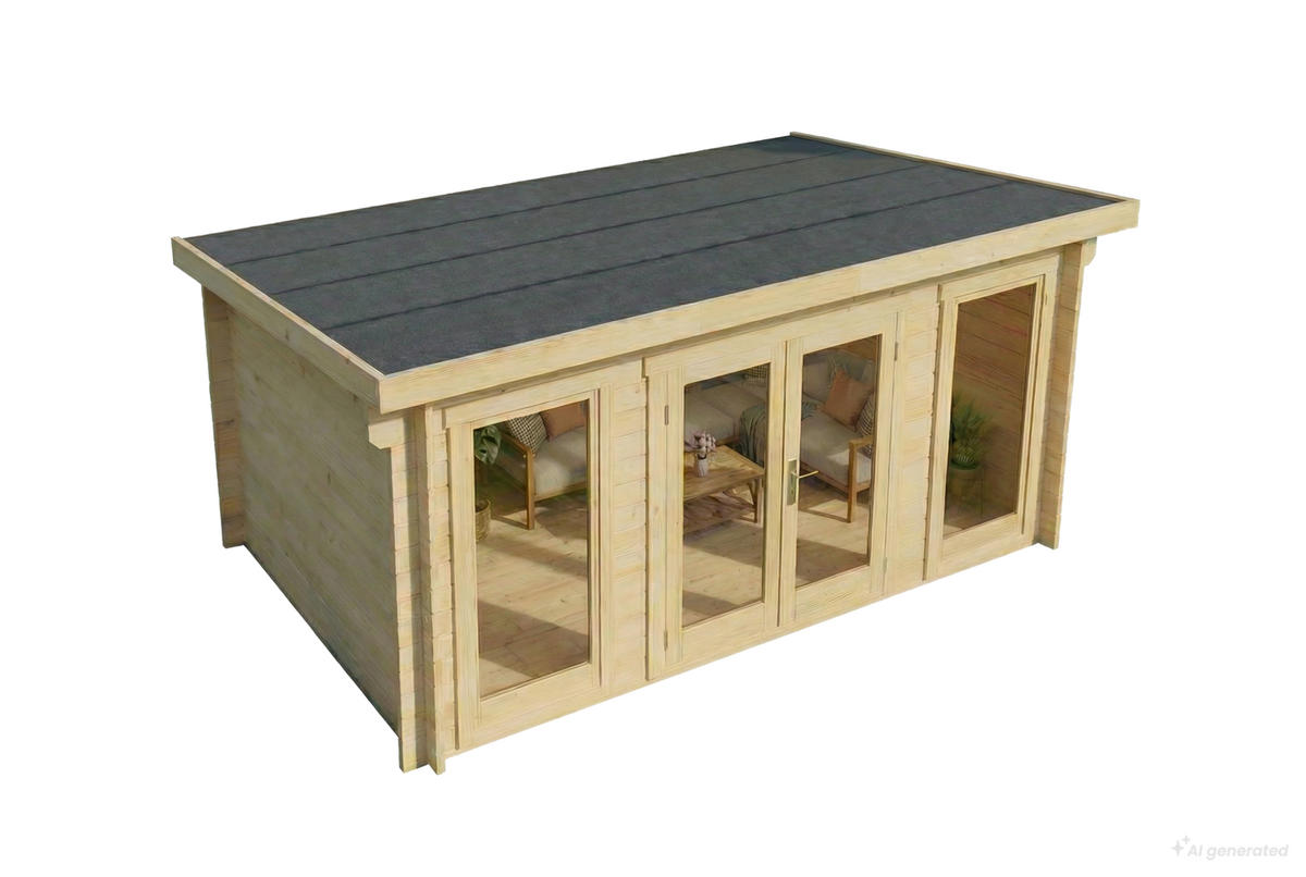 GARTENHAUS Holz Atrium Compact - Naturfarben, Holz (440/230/340cm) - Alpholz