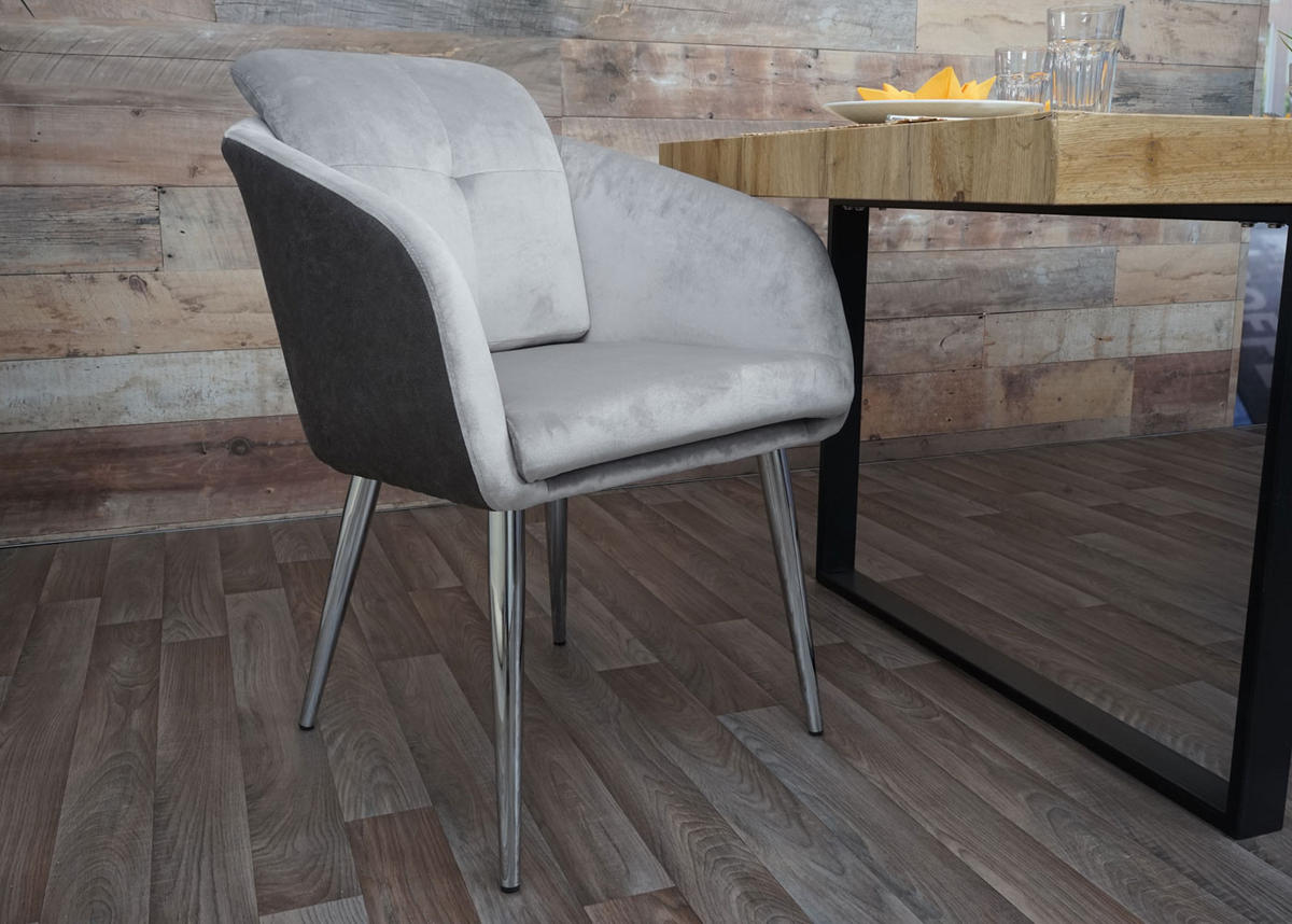 ESSZIMMERSTUHL Grau - Grau, Textil (61/88/68cm) - Jamb