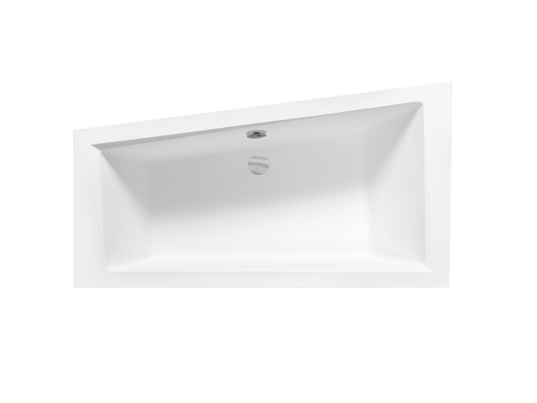 BADEWANNE Eckwanne INTIMA 150/85 Links + Schürze + 2 Kopfstützen KODI Ablauf Füße - Weiß, Kunststoff (85/55.5/150cm) - bad land